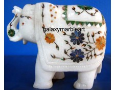 Agra marble inlay elephant ht 5" e-515